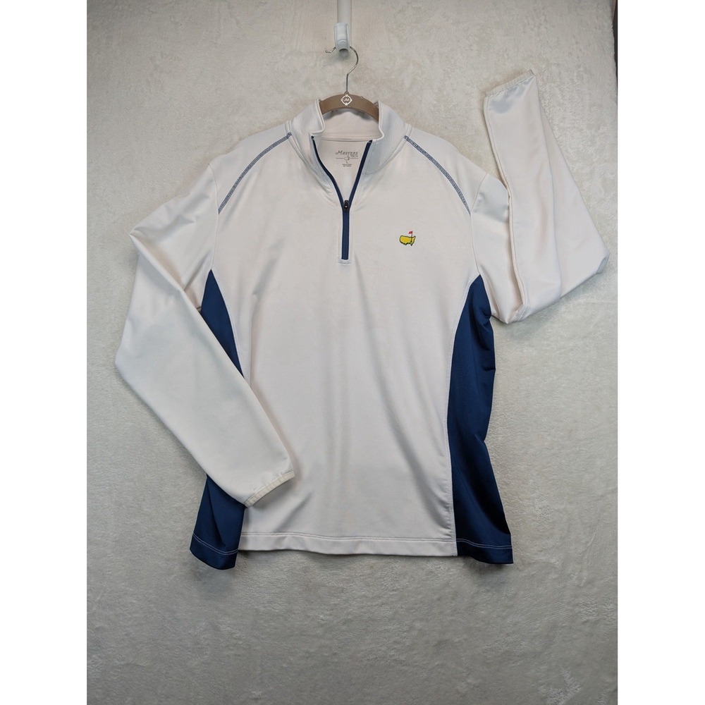 Masters Tech Quarter Zip Pullover Mens Large Augusta National Golf White Logo